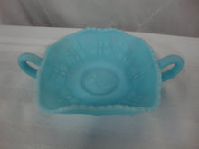 Load image into Gallery viewer, Fenton Blue Satin Glass Double Handle Dish with Butterfly Design
