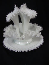 Load image into Gallery viewer, Vintage Fenton Silver Crest 3 Horn Epergne Bowl with Under Platter