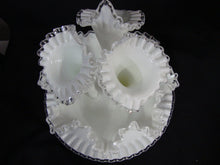 Load image into Gallery viewer, Vintage Fenton Silver Crest 3 Horn Epergne Bowl with Under Platter