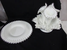 Load image into Gallery viewer, Vintage Fenton Silver Crest 3 Horn Epergne Bowl with Under Platter