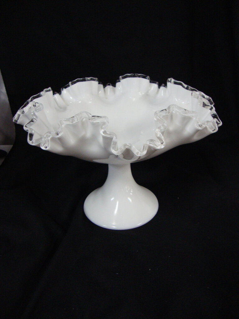 *Fenton, Large Round Silver Crest Fruit Bowl Stand, 12
