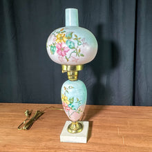Load image into Gallery viewer, Vintage Hand-Painted Floral Parlor Banquet Lamp - Rewired
