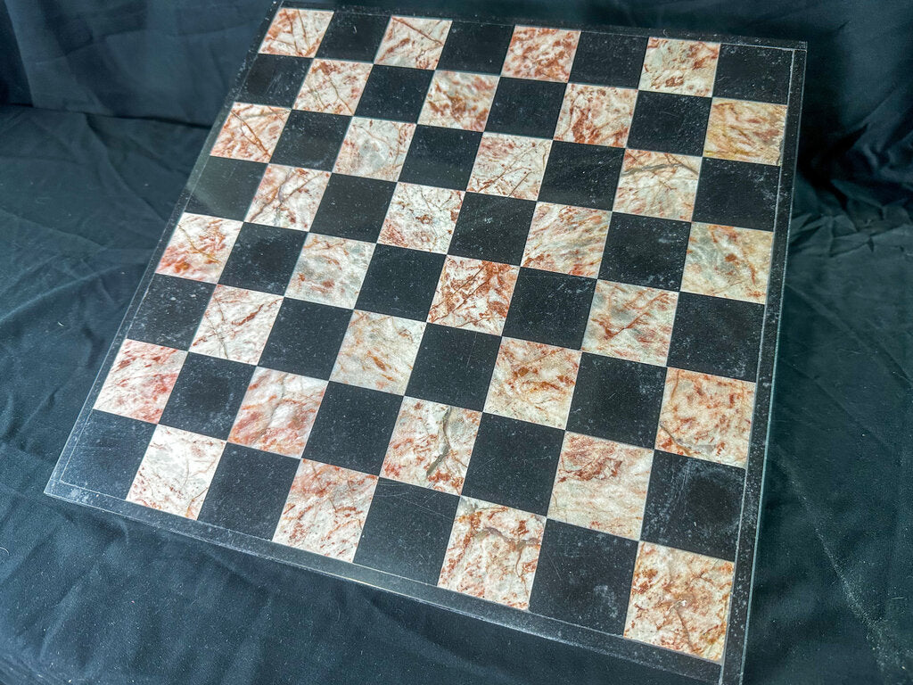 Vintage Double-Sided Inlaid Marble Game Board