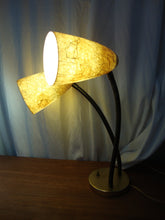 Load image into Gallery viewer, MCM Fiberglass Spaghetti Shade Dual Light Flexible Arm Lamp
