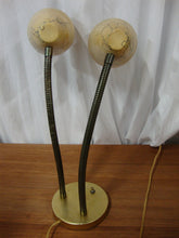 Load image into Gallery viewer, MCM Fiberglass Spaghetti Shade Dual Light Flexible Arm Lamp
