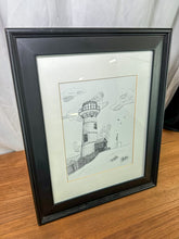 Load image into Gallery viewer, Framed Lighthouse Illustration
