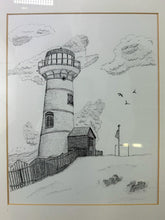 Load image into Gallery viewer, Framed Lighthouse Illustration