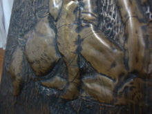 Load image into Gallery viewer, Vintage Brass Relief Brutalist Man with Pots Wall Plaque