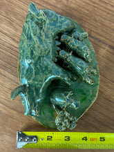 Load image into Gallery viewer, Signed Lynn Bailey &quot;Green Mama Pig with Piglet Pile&quot; Ceramic Sculpture
