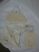 Load image into Gallery viewer, Vintage Bags By Dormar Japan Cream Beaded Evening Bag with Chain Handle