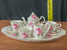 Load image into Gallery viewer, Crown Victorian Bone China Child's Miniature Tea Set - Pink Rose
