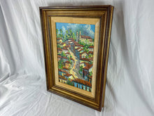 Load image into Gallery viewer, Framed & Signed Sicilian Hillside Houses Oil Painting