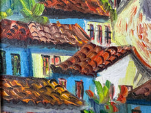 Load image into Gallery viewer, Framed & Signed Sicilian Hillside Houses Oil Painting