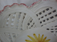 Load image into Gallery viewer, Vintage Portugal Handpainted Ceramic Lace Decor Bowl with Yellow Daisy