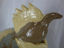 Load image into Gallery viewer, Dale Costner Vale, NC Brown/Blue Folk Art Pottery Chicken Figure Sculpture