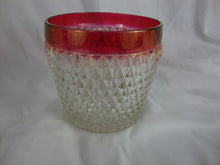 Load image into Gallery viewer, Vintage Indiana Glass Ruby Red & Clear Glass Diamond Point Ice Bucket