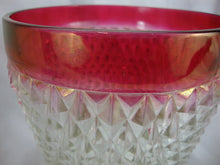 Load image into Gallery viewer, Vintage Indiana Glass Ruby Red & Clear Glass Diamond Point Ice Bucket