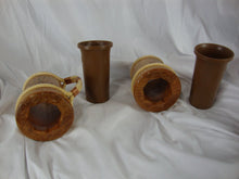 Load image into Gallery viewer, 1970&#39;s 7-Up The Uncola Wood Mug with Plastic Insert and Rope Handles Pair
