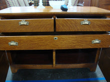Load image into Gallery viewer, Antique Tiger Oak Server Sideboard Kitchen Island Cabinet
