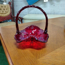 Load image into Gallery viewer, 2000 Fenton 95th Anniversary Amberina Thistle Basket