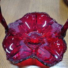 Load image into Gallery viewer, 2000 Fenton 95th Anniversary Amberina Thistle Basket