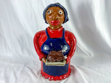 Load image into Gallery viewer, Signed Marvin Bailey Folk Art Lady with Turkey Pottery Sculpture