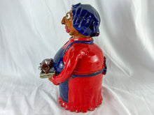 Load image into Gallery viewer, Signed Marvin Bailey Folk Art Lady with Turkey Pottery Sculpture
