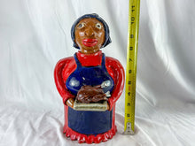 Load image into Gallery viewer, Signed Marvin Bailey Folk Art Lady with Turkey Pottery Sculpture