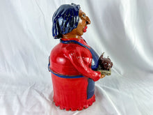 Load image into Gallery viewer, Signed Marvin Bailey Folk Art Lady with Turkey Pottery Sculpture