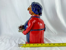 Load image into Gallery viewer, Signed Marvin Bailey Folk Art Lady with Turkey Pottery Sculpture