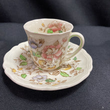 Load image into Gallery viewer, Royal Doulton "Monmouth" Demitasse Wild Flower Teacup and Saucer