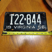Load image into Gallery viewer, 1956 Virginia T22-844 Automobile Car License Plate Tag