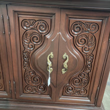 Load image into Gallery viewer, Vintage MCM Solid Wood Buffet Server Sideboard