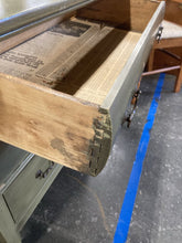 Load image into Gallery viewer, Vintage Country Green Wash Stand Side Table Storage Cabinet