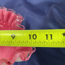 Load image into Gallery viewer, Vintage Fenton Pink and White Silver Crest Ruffled Decor Console Bowl