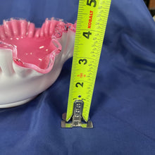 Load image into Gallery viewer, Vintage Fenton Pink and White Silver Crest Ruffled Decor Console Bowl