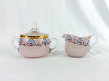 Load image into Gallery viewer, Vintage Pink Hand-Painted Sugar & Creamer Set