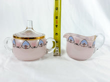 Load image into Gallery viewer, Vintage Pink Hand-Painted Sugar & Creamer Set