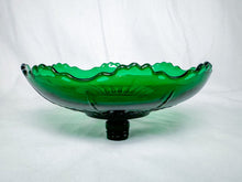 Load image into Gallery viewer, Emerald Green Glass Scalloped-Edge Compote Insert Candleholder Set