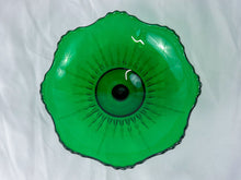 Load image into Gallery viewer, Emerald Green Glass Scalloped-Edge Compote Insert Candleholder Set