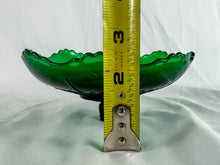 Load image into Gallery viewer, Emerald Green Glass Scalloped-Edge Compote Insert Candleholder Set