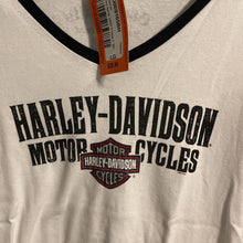 Load image into Gallery viewer, Harley Davidson, Large, Womens, White and Black, V-Neck, Rapid City SD