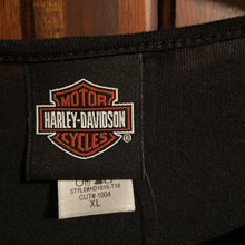 Load image into Gallery viewer, Harley Davidson, XL, Womens, Black Simple Flower,3/4 Sleeve