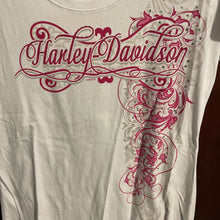 Load image into Gallery viewer, Harley Davidson, Large, Womens, White and Pink, Hays Kansas