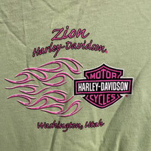 Load image into Gallery viewer, Women's Harley Davidson Historic Voyage XL Lime Green Washington Utah TShirt NWT