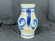 Load image into Gallery viewer, Vintage German Kleirabe Keramik Hand-Painted Blue Salt Glaze Stoneware Pitcher
