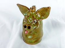 Load image into Gallery viewer, Signed Marvin Bailey Mini Green Pig Face Jug
