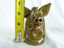 Load image into Gallery viewer, Signed Marvin Bailey Mini Green Pig Face Jug
