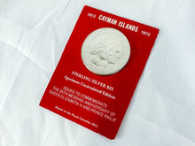 Load image into Gallery viewer, 1972 Cayman Islands Specimen Uncirculated Edition Sterling Silver Queen Elizabeth II and Prince Philip 25th Wedding Anniversary Coin
