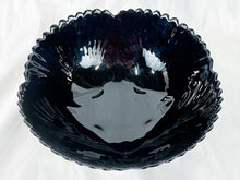 Load image into Gallery viewer, Vintage Arcoroc Black Glass Scallop-Edge Shell Detail Decorative Bowl